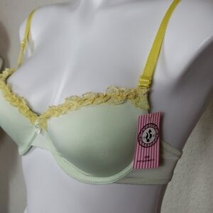 3/$15 NWT yellow & green lace bra size 34B